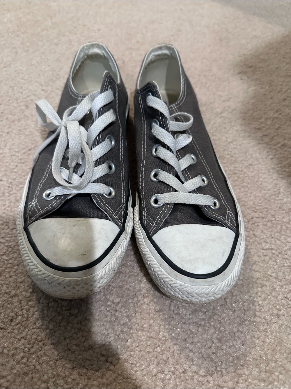 Classic Converse Canvas Sneakers in Grey - Lace-Up Casual Shoes